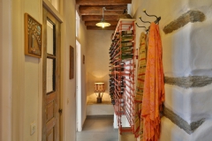 iron wine rack in the cellar
