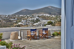 view from the kitchen towards the village of Apollonia